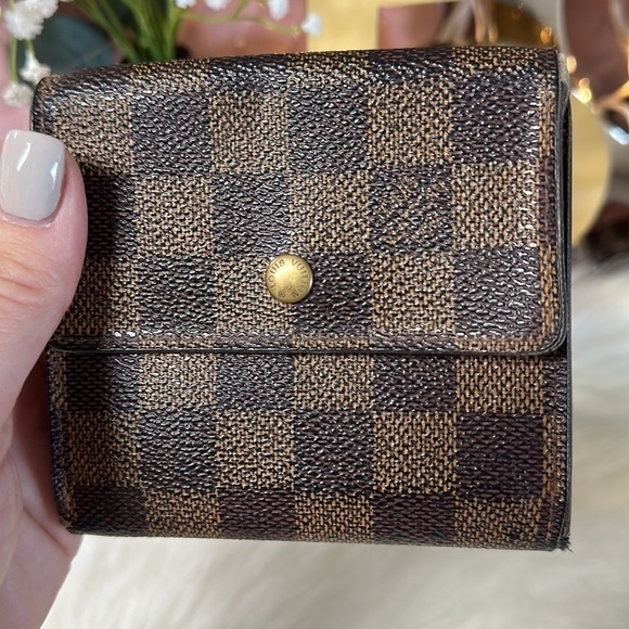 AUTHENTIC LOUIS VUITTON DAMIER PORTEFEIULLE ELISE TRIFOLD WALLET - Picture 4 of 12